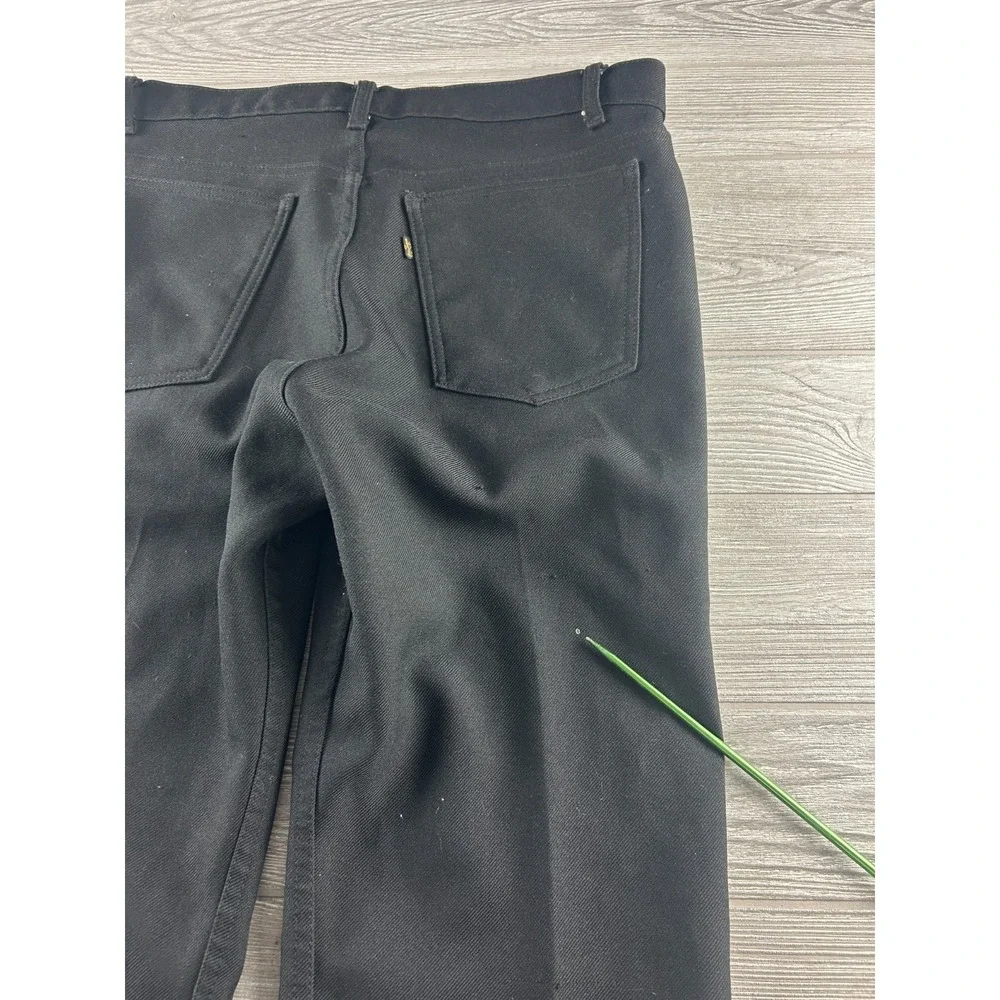 Vintage Levis Black Dress Pants Mens 36x32 Straight Boot Leg Slacks 90s USA